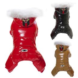 Dog Apparel Winter Pet Clothes Warm Puppy Jumpsuit Waterproof Hooded Coat Thicken Down Jacket Jumpsuits For Small Costume