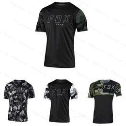 Men's T-Shirts Short sleeves Downhill Dress Men Cycling Quick Dry Motocross Jersey Bat Fox Motocross Mountain Enduro Bike Clothing MTB Shirts