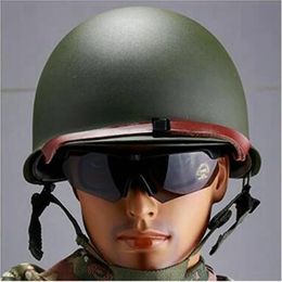 Ski Helmets Military M1 Green Steel Adjustable Helmet Tactical Protective Army Equipment Field Paintball Gear Sturdy For Adult 231115