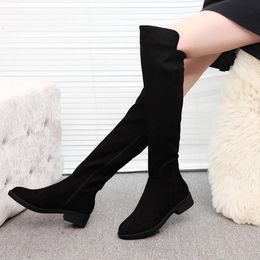 Boots Squareheeled Overboots Warm Women's Fashionable Thighhigh Suede for Women 2024 Autumn and Winter 231116