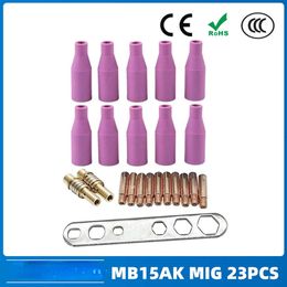 23PCS Mb15akprotection Mig Two-protection Welding Gun Accessories MB15 Contact Protection Conductive Nozzle