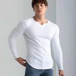 Men's T Shirts Men V-Neck Long-Sleeved Sports T-Shirt Casual Shirt For Man Compression T-Shirts O Neck Harajuku Tshirt Fitness Gym