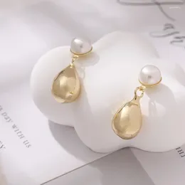 Dangle Earrings Arrival Drop Fashion Metal Vintage Women Pearl Light Luxury Simple Female Jewelry