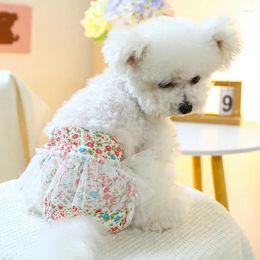 Dog Apparel Pet Physiological Pants Washable Polyester Print Pant Wraps Female Diapers Soft Sanitary For Home Dogs Supplies