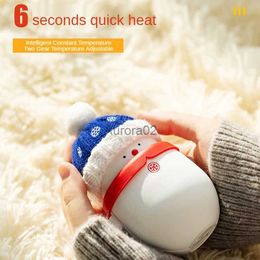 Space Heaters Christmas Gift Winter Hand Warmer USB Rechargeable Electric Heater Snowman Handy Mini Warmer Power bank 2 In1 For Home Office YQ231116