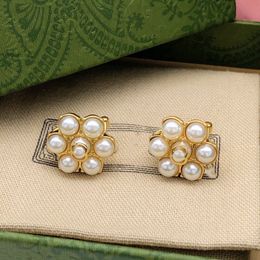 Designer Earring For Woman Fashion Brand stud Earing Letter Double G Diamond Pearl Gold Hoop earring ggity Heart Women Trend earrings iuiio