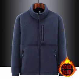 Men's Jackets Polar Fleece Plush Jacket for Autumn and Winter Loose Double Sided Thick Sweater Cardigan 231115