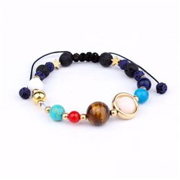 Charm Bracelets Universe Galaxy The Eight Planets In Solar System Guardian Star Natural Stone Lava Beads Aromatherapy Essential Oil Di Dh89T