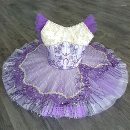 Stage Wear Designs High Quality 12 Layers Custom Size Kids Girls Women Adult Purple Performance Professional Ballet Dance Tutu Costumes