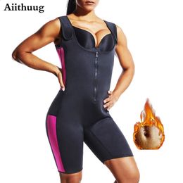 Waist Tummy Shaper Aiithuug Sauna Sweating Bodysuits Sweat Neoprene Suit Waist Trainer Bodysuit with Adjustable Straps for Weight Loss Corsets 231115