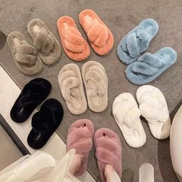Slippers Oversized Plush Slippers for Women Wearing Thick Soled Crossover Home Indoor Cotton Slippers 231116