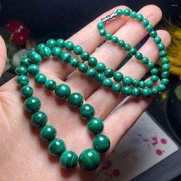 Chains Top Natural Green Malachite Chrysocolla Necklace Jewellery For Women Lady Men Healing Gift Crystal Stone Round Beads 5-12mm