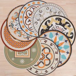 Table Mats Mat Round American Retro Western-style Dining Anti-slip El Tableware Heat Insulation Luxury Coasters Placemat