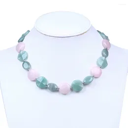 Chains Candy Colour Popcorn Stone Vermilion Green Dangling With Silver Bead Jewellery Women Choker Necklace For Christmas Gifts