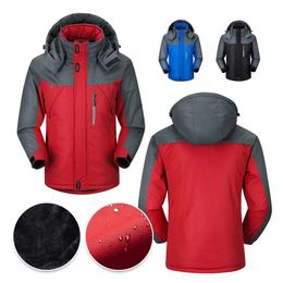 Men's Jackets Winter Windproof Jacket Waterproof Thick Coat Personality Customization Fleece Outdoor Sports Hiking with Hooded 231116