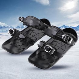 Snowboard Bindings Mini Short Ski Skates Snowboard Boots Skiboards Adjuatable Mini Skating Ski Shoes Portable for Winter Outdoor Sports 231116