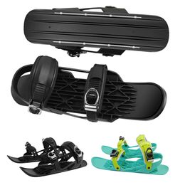 Sledding Mini Short Ski Skates Skis Boots Skiboards Adjuatable Adults Short Shoe Snowblades Portable for Winter Outdoor Sports 231116