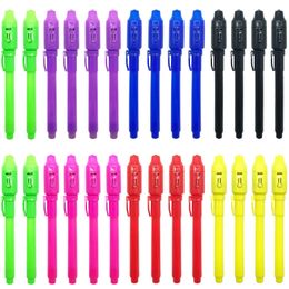 Highlighters 28 Pcs Drawing Toy 2 In 1 UV Ink Magic Pens Graffiti Black Light Combo Creative Stationery Invisible Marker Pen Party Favours 231116