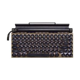 Typewriter keyboard Punk Retro Real Mechanical Keyboard E-Sports Games Office Wired Wireless Bluetooth Green Axis Typewriter Keyboard wholesale