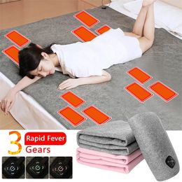 Electric Blanket 5V USB Electric Blankets Mat Winter Body Warmer Mattress Thermostat Heating Insulatio Heated Camping Sleep Bag Outdoor Supplies 231116