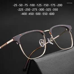 Sunglasses Retro Myopia Glasses Men Women Titanium Half Frame Nearsighted Custom Shortsighted Eyewear With Diopters