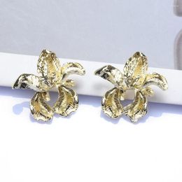 Dangle Earrings Arrival Gold Colour Metal Flower Drop High-Quality Fashion Jewellery Accessories For Women Wholesale