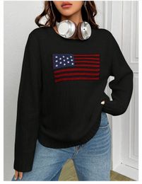 2023S New Polos Sweater Women's Sweater Y2K Women's Winter Vintage Women's Luxury US Flag Knitted Sweater Aesthetics Long Sleeve Pullover 230831