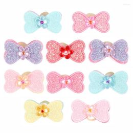 Dog Apparel 10/20/50pcs Bows Hair Grooming Topknot For Long Puppy Small Dogs Glittering Pets Yorkshire Terrier Wholesale