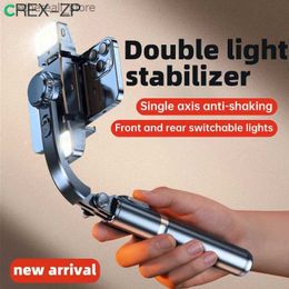 Stabilisers Double Fill Light Mobile Phone Stabiliser Anti-Shake Handheld Gimbal Retractable Portable Multi-Function Shooting Tripod Q231116