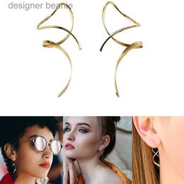 Charm Spiral Threader Earrings 14K Gold Hand Bent Dangle Earrings for Women Suitable Gift Giving Perfect for Birtay Party ChristmasL231116