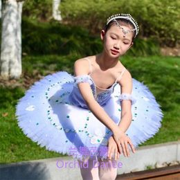 Stage Wear Floral High Quality Professional Custom Size Classical Girls Sky Blue Bird Ballet Tutu Costumes