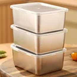 Dinnerware Stainless Steel Snack Containers Vacuum Box Transparent Dust-proof Covers Storage Plates Dish For Outdoor Camping