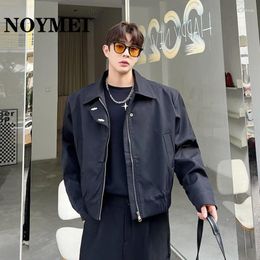 Men's Jackets NOYMEI Korean Style Coat Autumn Asymmetric Front Metal Decoration Trendy Loose Casual Jacket Fashion Zipper WA2495