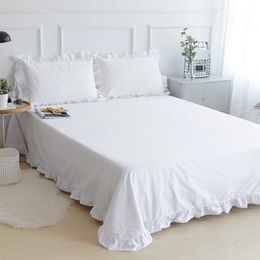 Set di lenzuola Lenzuolo da letto in cotone con orlo arricciato di lusso Federa Set da 3 pezzi Morbido antirughe Sbiadimento Resistente alle macchie Facile vestibilità Durevole TJ7361 231116