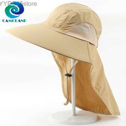 Wide Brim Hats Bucket Hats CAMOLAND UPF 50+ Sun Hats For Women Men Waterproof Boonie Hat With Neck Flap Outdoor Wide Brim Bucket Hat Fishing Hiking Caps YQ231116