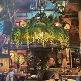 Pendant Lamps LED Plant Light Net Red Music Western Restaurant Coffee Bar Pot Shop Lighting Creative Green Retro Chandelier