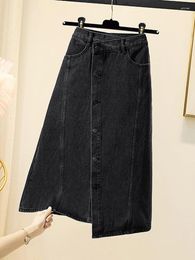 Skirts Denim Black Irregular Spring AutumnSummer Style Women'S 2023 Trend Streetwear Jeans Female Clothing High Waist