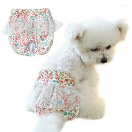 Dog Apparel Pet Physiological Pants Floral Design Reusable Washable Shorts Sanitary Briefs Diapers For Small Puppies Female Supplies