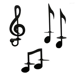 Candle Holders Musical Note Left Key Holder Creative Home Wall Hanging Decoration Metal Candlestick