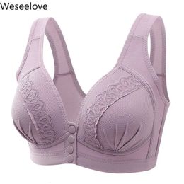 Bras Sexy Front Closure Bra Women Fastening Wireless for Push Up Lingerie Plus Size Brassiere No Steel Ring 231115