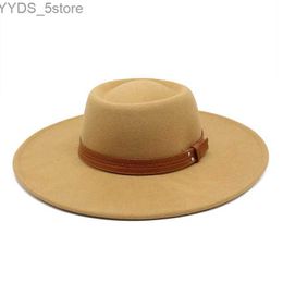 Wide Brim Hats Bucket Hats Women's hat british top hat Men's panama jazz free shipping luxury fedora elegant women fashion elegant wide brim hats black new YQ231116