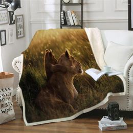 Blankets Drop 3d Animal Tiger Lion Quilt Blanket To Adult Children Luxury Bedding Super Soft Throw Light Cotton