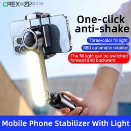 Stabilisers Gimbal Stabiliser Selfie Stick Tripod with Fill Light Wireless Bluetooth for IPhone 13 Cell Phone Smartphone Q231116