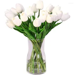 Decorative Flowers Artificial Flower Fake Tulip Latex Material Real Touch Wedding Room Family El Party Interior Diy Decoration 20PCS