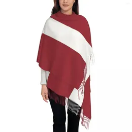 Scarves Women's Tassel Scarf Latvia Flag Large Super Soft Shawl Wrap Daily Wear Pashmina