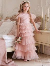 Girl Dresses Lace Beading Ruffle Flower Girls For Wedding Girl's First Communion Gowns Special Occasion Dress