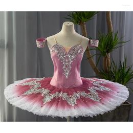 Stage Wear Manual Customization Professional High Quality Costom Size Colour Girls 12 Layers Performance Omber Pink Ballet Tutu
