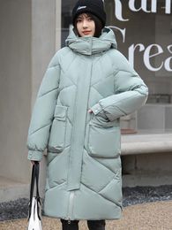 Women's Trench Coats Winter Clothes Women Parkas Korean Fashion Long Coat Jackets Hooded Pockets Warm Thick Outwear Casual Loose Quilted