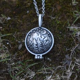 Pendant Necklaces SanLan 12pcs Mountain Pine Tree Necklace Locket Hiking Lovers Gift Nature Camping