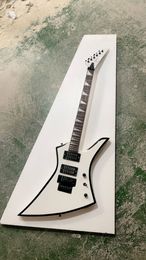 6 Strings White Body Electric Guitar with Rosewood Fingerboard Black Hardware